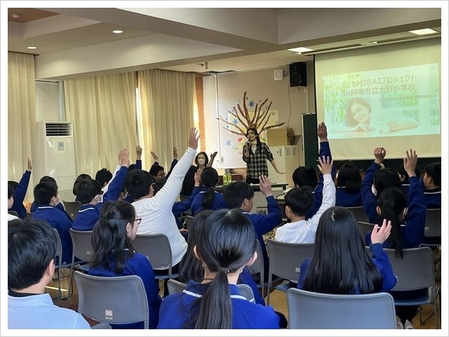 Eva杉本彩小学校出前授業