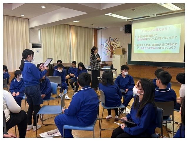 Eva杉本彩小学校出前授業