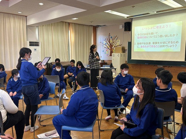 Eva杉本彩小学校出前授業